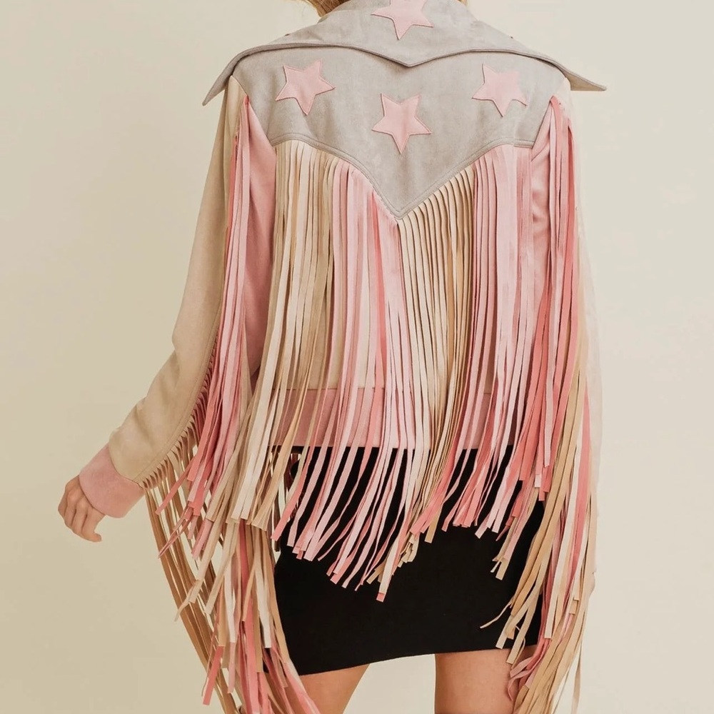 Star Girl Suede Fringe Jacket